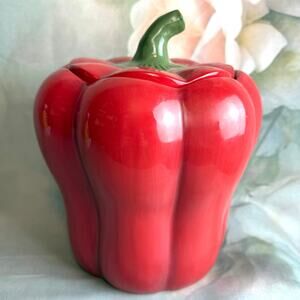 Authentic Kitchen Red Pepper Ceramic Kitchen Canister Storage